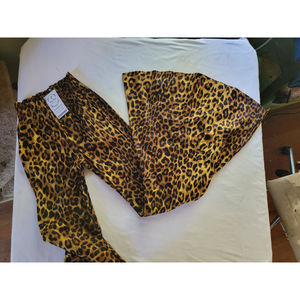 Turquoise Haven Leopard Print Bell Bottoms - Size XS - Back Pockets